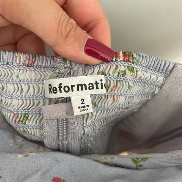 Reformation Lux Silk Top in Blue - Size 2 - Picture 6 of 6